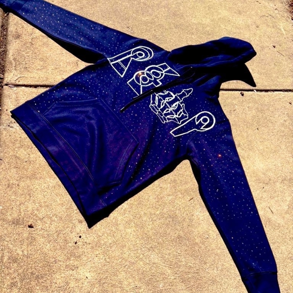 Navy Blue Graphic Hoodie